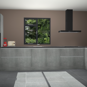 Beton parelgrijze greeploze keuken Lille 54006