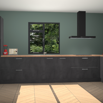 Beton zwarte keuken Lille 54133