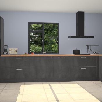 Beton zwarte keuken Lille 54134