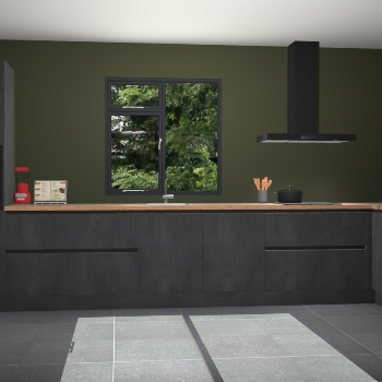 Beton zwarte greeploze keuken Lille 54141