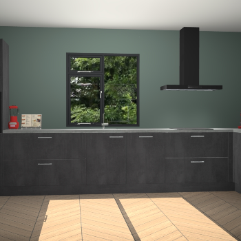 Beton zwarte keuken Lille 54163