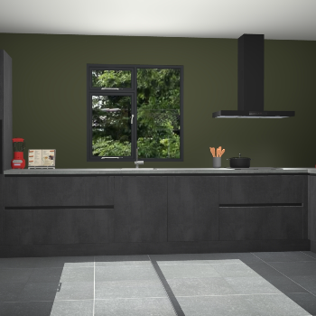 Beton zwarte greeploze keuken Lille 54168