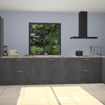 Beton zwarte keuken Lille 54176