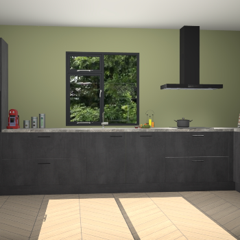 Beton zwarte keuken Lille 54178