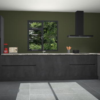 Beton zwarte greeploze keuken Lille 54180