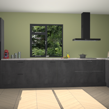 Beton zwarte keuken Lille 54184