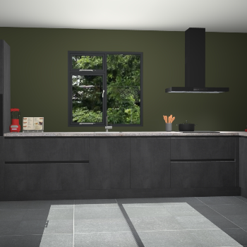 Beton zwarte greeploze keuken Lille 54186