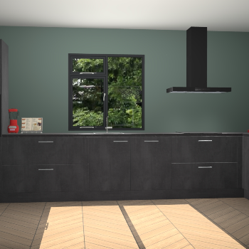 Beton zwarte keuken Lille 54187