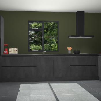 Beton zwarte greeploze keuken Lille 54193