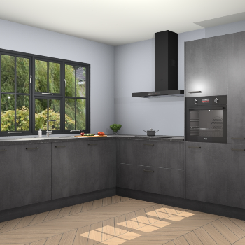 Beton zwarte keuken Singapore 56725