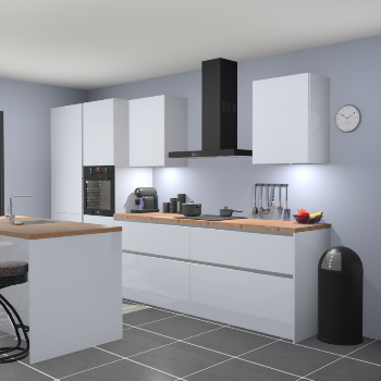 Greeploze Sneeuwwitte hoogglans keuken Spanje 56381