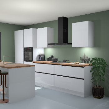 Greeploze Sneeuwwitte hoogglans keuken Spanje 56384