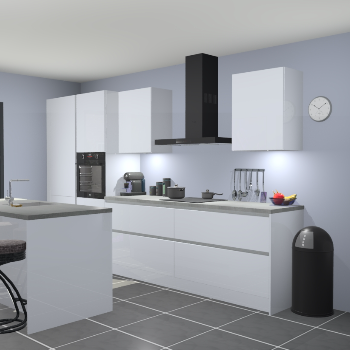 Greeploze Sneeuwwitte hoogglans keuken Spanje 56394