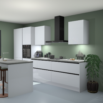 Greeploze Sneeuwwitte hoogglans keuken Spanje 56397