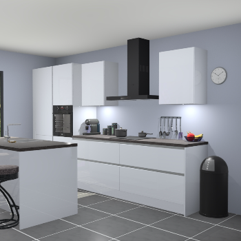 Greeploze Sneeuwwitte hoogglans keuken Spanje 56400