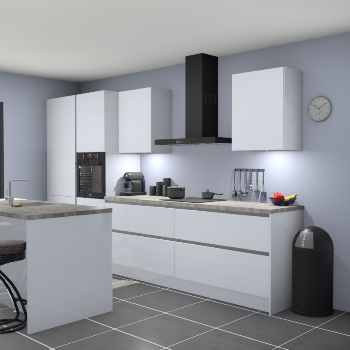 Greeploze Sneeuwwitte hoogglans keuken Spanje 56406