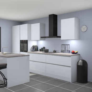 Greeploze Sneeuwwitte hoogglans keuken Spanje 56412