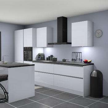 Greeploze Sneeuwwitte hoogglans keuken Spanje 56418