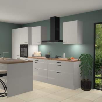 Zijdegrijze hoogglans keuken Spanje 56546