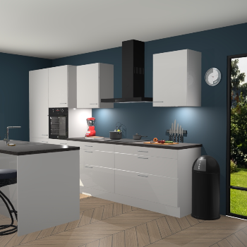 Zijdegrijze hoogglans keuken Spanje 56556