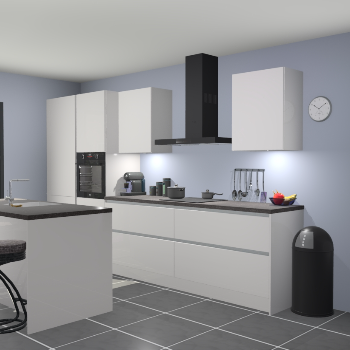 Greeploze Zijdegrijze hoogglans keuken Spanje 56557