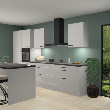 Zijdegrijze hoogglans keuken Spanje 56558