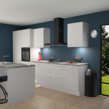 Zijdegrijze hoogglans keuken Spanje 56562