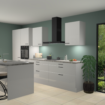 Zijdegrijze hoogglans keuken Spanje 56564