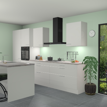 Zijdegrijze hoogglans keuken Spanje 56567