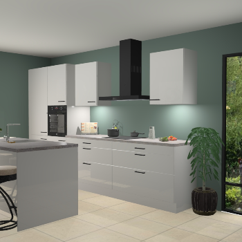 Zijdegrijze hoogglans keuken Spanje 56570