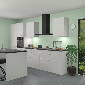 Zijdegrijze hoogglans keuken Spanje 56573