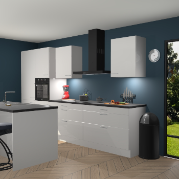 Zijdegrijze hoogglans keuken Spanje 56574