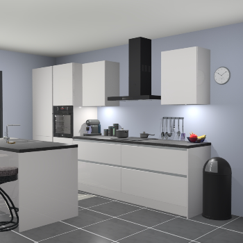 Greeploze Zijdegrijze hoogglans keuken Spanje 56575