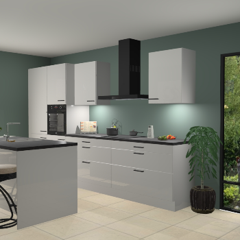 Zijdegrijze hoogglans keuken Spanje 56576