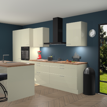 Magnolia hoogglans keuken Spanje 56649