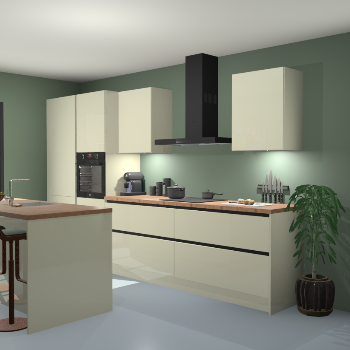 Greeploze Magnolia hoogglans keuken Spanje 56653