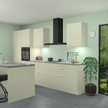 Magnolia hoogglans keuken Spanje 56660