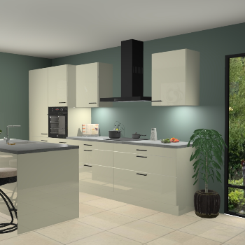 Magnolia hoogglans keuken Spanje 56663