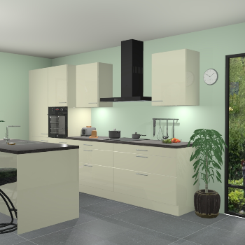 Magnolia hoogglans keuken Spanje 56666