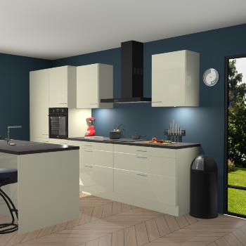 Magnolia hoogglans keuken Spanje 56667