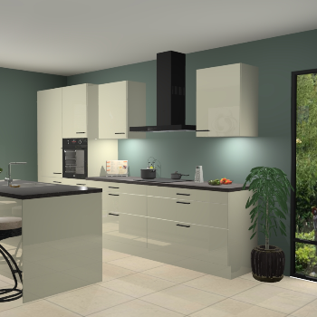 Magnolia hoogglans keuken Spanje 56669