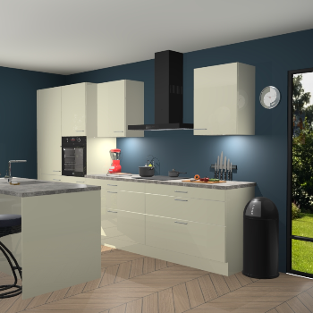 Magnolia hoogglans keuken Spanje 56673