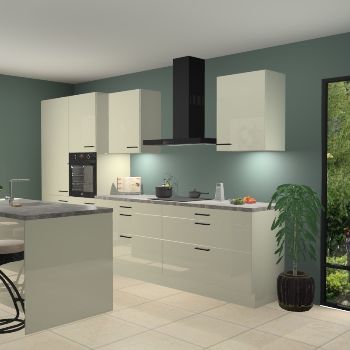 Magnolia hoogglans keuken Spanje 56675