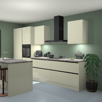 Greeploze Magnolia hoogglans keuken Spanje 56677