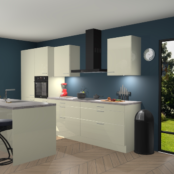 Magnolia hoogglans keuken Spanje 56679