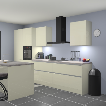 Greeploze Magnolia hoogglans keuken Spanje 56680