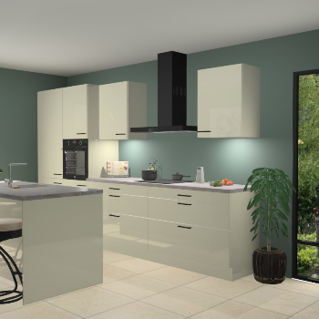 Magnolia hoogglans keuken Spanje 56681