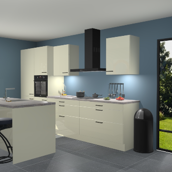 Magnolia hoogglans keuken Spanje 56682