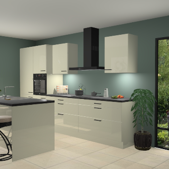 Magnolia hoogglans keuken Spanje 56687