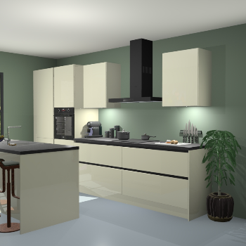 Greeploze Magnolia hoogglans keuken Spanje 56689